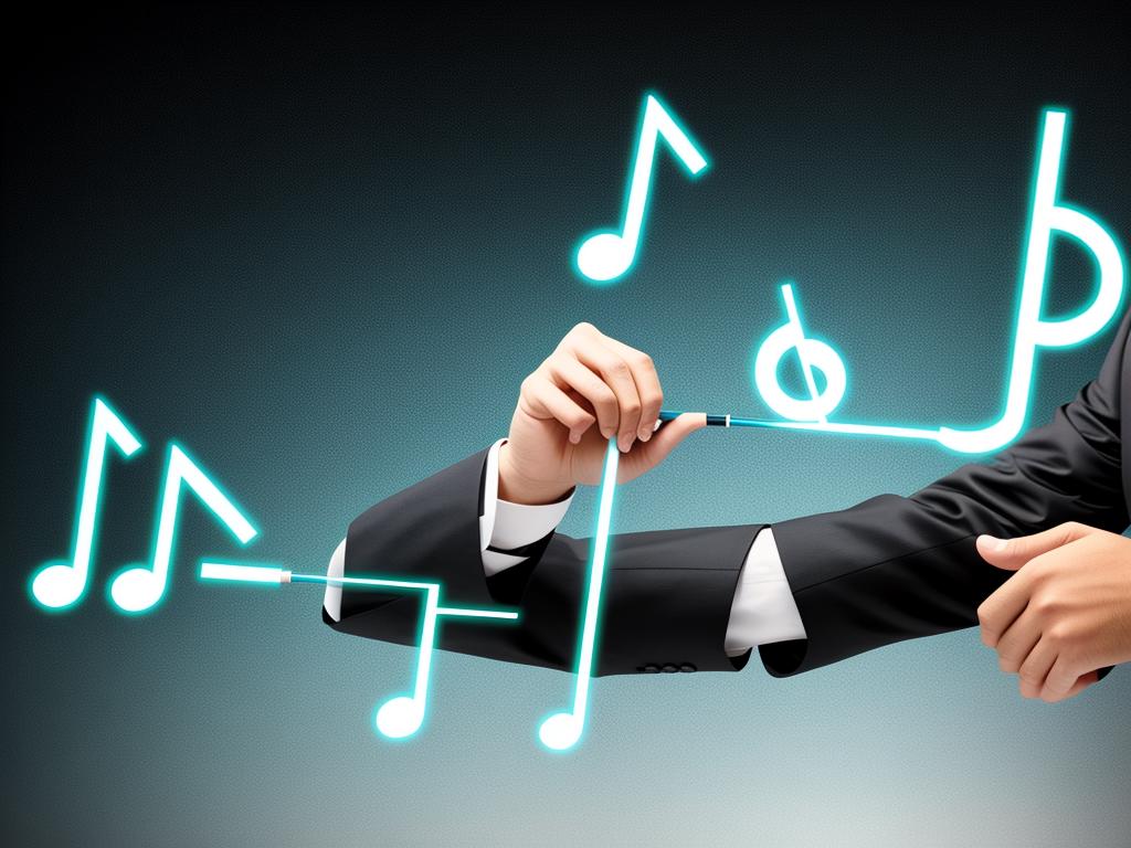 Image depicting a person holding stocks with musical notes on them, symbolizing investing in music label stocks