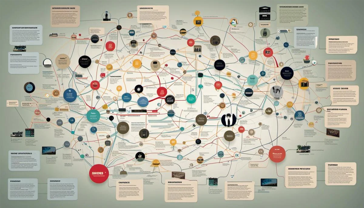 Illustration showing the interconnected roles within a record label structure